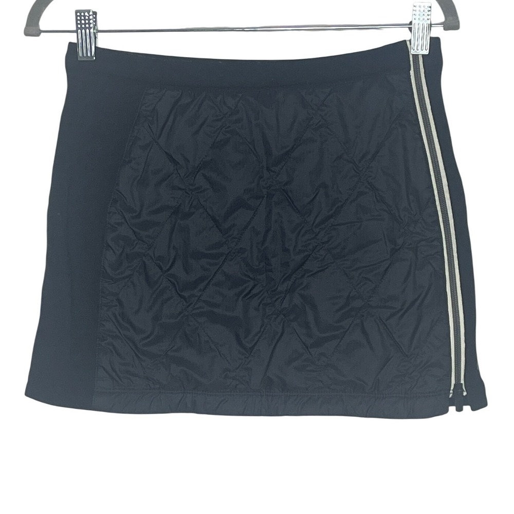 Icebreaker Merino GT Women Black Quilted Insulated Mini Skirt Full Side Zip S